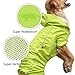 EVELOVE Dog Rain Jacket Four-Legged Dog Raincoat Waterproof Clothes Hood Poncho with Safe Reflective Stripes for Small Medium Large Pet (XL, Green)