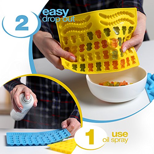 4 Gummy+Bear+Mold+Silicone+Yellow