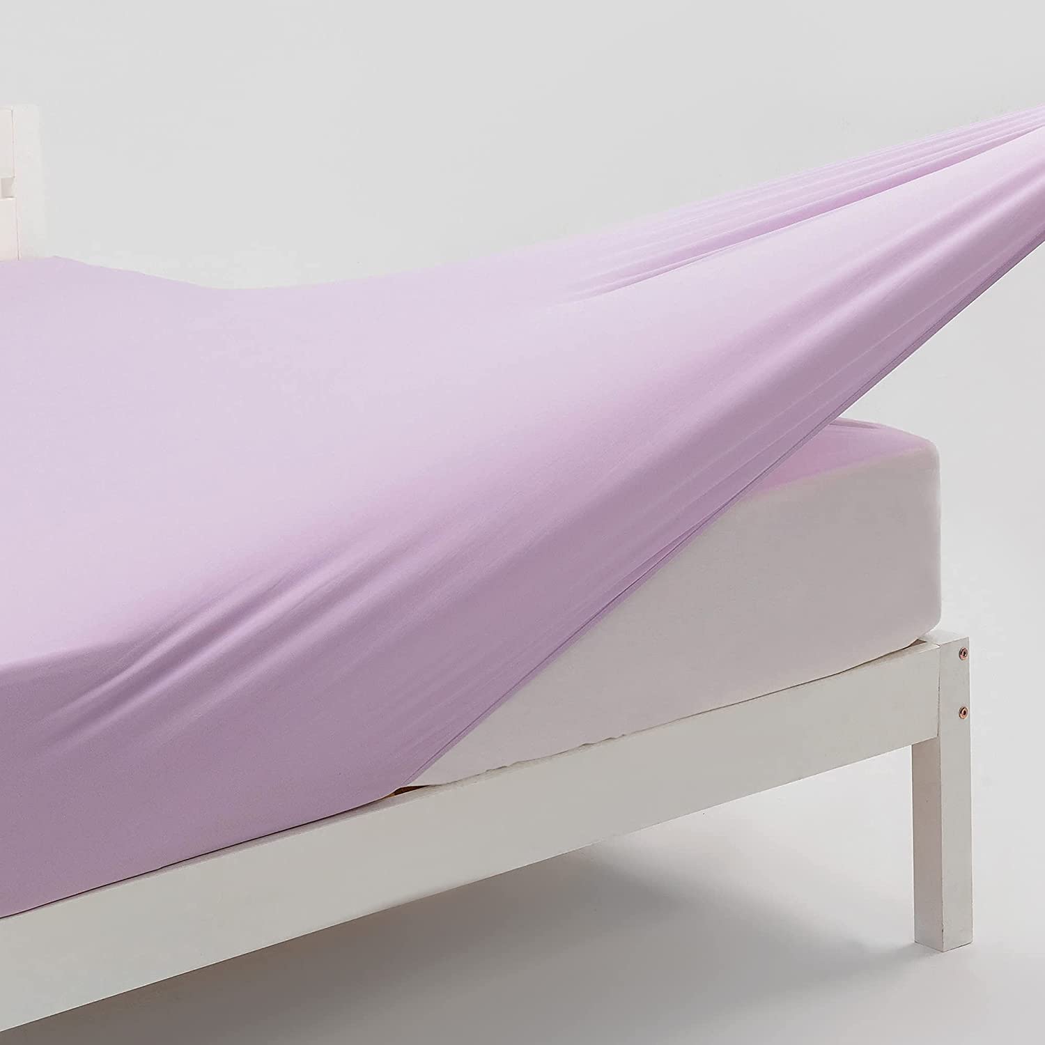 Family Bedding King Size Fitted Sheets Brushed Cotton | Jersey Cotton Bed Sheet Fitted King Deep | Lilac Fitted Sheet King Size | Bed Sheet Cover King Size (King, Lilac). — image 1