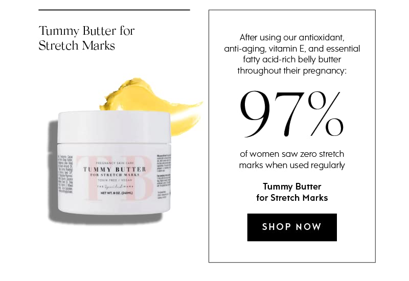 Tummy Butter Stretch Mark Prevention Cream | Safe for Pregnancy | Non-Toxic | Vegan | Made in USA | OBGYN Formulated | Hydrating Body Cream Butter Lotion