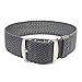 Wrist And Style Perlon Watch Strap (22mm, Dark Grey)