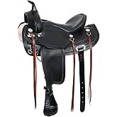 HILASON Western Horse Draft Trail Pleasure American Leather Saddle Brown