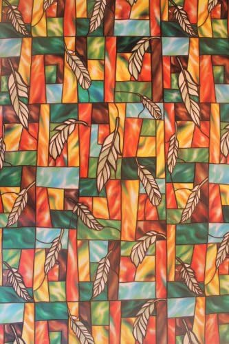 CHOIS Static 536F Cling Vinyl Decorative Privacy Feather Stain Glass Window Film Stickers 35" x 120"