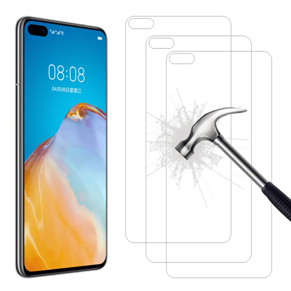 AHABIPERS Tempered Glass for Huawei P40 / Huawei P40 5G Screen Protector, Easy Bubble-Free Installation, 9H Hardness, 99.99% HD Clarity Tempered Glass Protector for p40 / p40 5g- 3 Pack