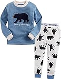 Vaenait Baby Boy's Sleepwear Pajama Top Bottom 2 Pieces Set Funny Bear Blue