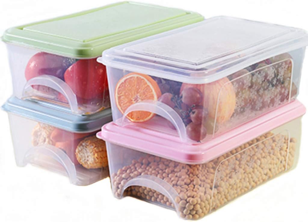 clear refrigerator bins with lids
