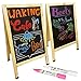 GoBetter Liquid Chalk Markers - 7 Pack with Free 8 Chalkboard Labels - Reversible Bullet and Chisel Fine Tip Neon Color Pens. Great for LED Boards, Plastic, Metal, Glass and Non-Porous Surfaces