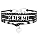 PHASSION Riverdale Bracelet - Black Handmade Adjustable Wrap with Infinity Love Charm Jewelry Gift