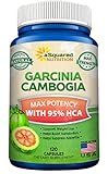 95% HCA Pure Garcinia Cambogia Extract (120 Capsules) - Highest Potency for Weight Loss & Fat Burn - Natural Diet Pills Supplement for Men & Women - Max Strength Fat Burner Slim & Raw XT Detox