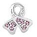 LovelyCharms 925 Sterling Silver Breast Cancer Awareness Pink Beads Fit Bracelets