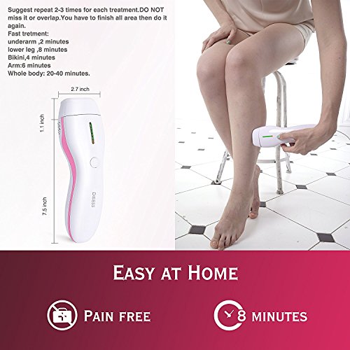 DEESS Permanent Hair Removal Device iLight 3 plus, 35,0000 Flashes, IPL Hair Removal System for Face and Body at home[Non-rechargeable], [device+1 HR lamp] with Ladies Facial Hair Razor - Thumbnail 4