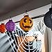 JOYIN 8 PCS 12.5ft Halloween Hanging Paper Lanterns with LED Light, Spider Bat Skeleton Ghost Witch Owl Pumpkin Lantern for Halloween Outdoor Decor Indoor Yard Garden Lawn Holiday Party Decor