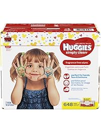 HUGGIES Simply Clean Baby Wipes, Unscented, Soft Pack , 72 Count, Pack of 9 (648 Total)
