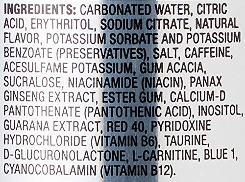 Amazon Brand - Solimo Red Energy Drink, Sugar Free, 16 Fluid Ounce