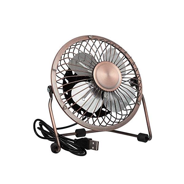 Invero® Mini USB 4-Inch Tilting Desktop Cooling Fan with Metal Shell and Aluminium Blades ideal for Home, Office…