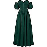 Scarlet Darkness Women Off Shoulder Corset Dress Sweetheart Fishboned Puff Sleeve Renaissance Dress