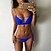 Sychle Women Bandage Push Up Swimsuit Two Piece Bikini Set Bathing Suit Thong (Large, Royal Blue)