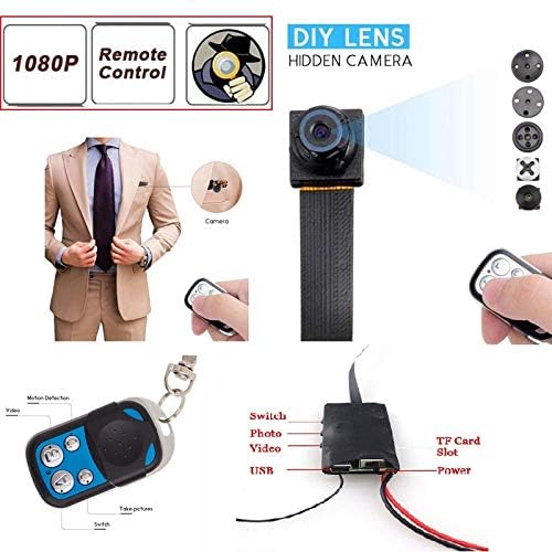 CAM 360 HD DIY Module SPY Hidden Camera Video Non WiFi Button Camera and with Remote Mini DV DVR Motion Remote Control 1080P