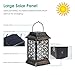 TomCare Solar Lights Metal Flickering Flame Solar Lantern Outdoor Hanging Lanterns Decorative Lighting Heavy Duty Solar Powered Waterproof Umbrella Lighting for Garden Yard Patio Deck, 2 Pack（Black）