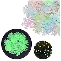 Wociaosmd-Wall sticker, 50PC Kids Bedroom Fluorescent Glow in The Dark Snowflake Wall Stickers Home Decor Decals (Multicolor)