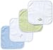 Spasilk 100% Cotton Hooded Terry Bath Towel with 4 Washcloths-Dinosaur Blue/Green
