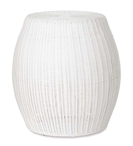 Plow \u0026 Hearth Large Outdoor Wicker Ottoman Pouf, 20\u0026quot; dia. x 22\u0026quot; H, in White Ottomans Patio Plow \u0026 Hearth Large Outdoor Wicker Ottoman Pouf, 20\u0026quot; dia. x 22\u0026quot; H, in White Ottomans Patio