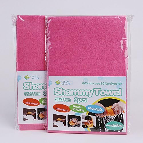 Clean Leader Soft Quick-drying Chamois,shammy Towel Car Wash Good Helper,13.7*15 Ihcnes , 3 Count*2, 6 Towels