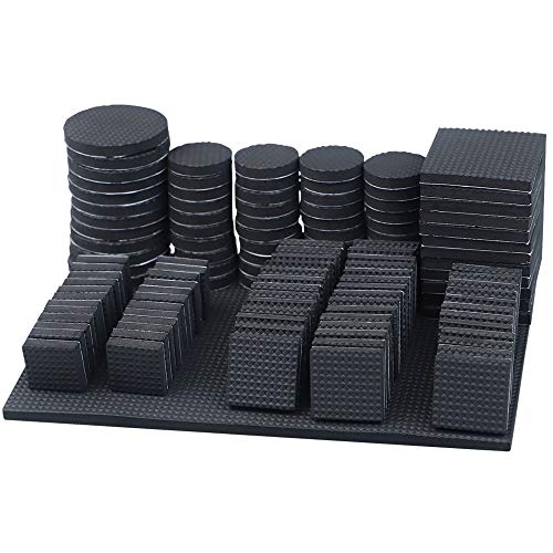 Furniture Pads 200 Pieces Furniture Pad Stopper Self Adhesive Square Square Rubber Pads Wood Floor Protector for Furniture Gripper on Hardwood Floor in a Case