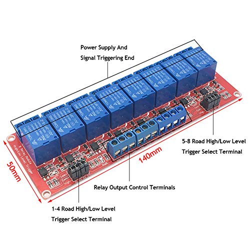 Modulo Rel&egrave; 8 Canali 12V Per Arduino - Con Isolamento Ottico E Trigger Alto/Basso