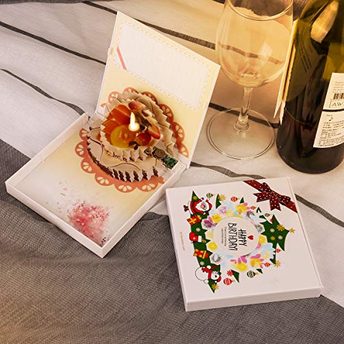 Antizer Birthday Card Pop Up Happy Birthday Card Reusable Amazing Flicker Candle Cake Card To Express Your Love To Friends & Family (Colored - 1 Pack) - Thumbnail 6