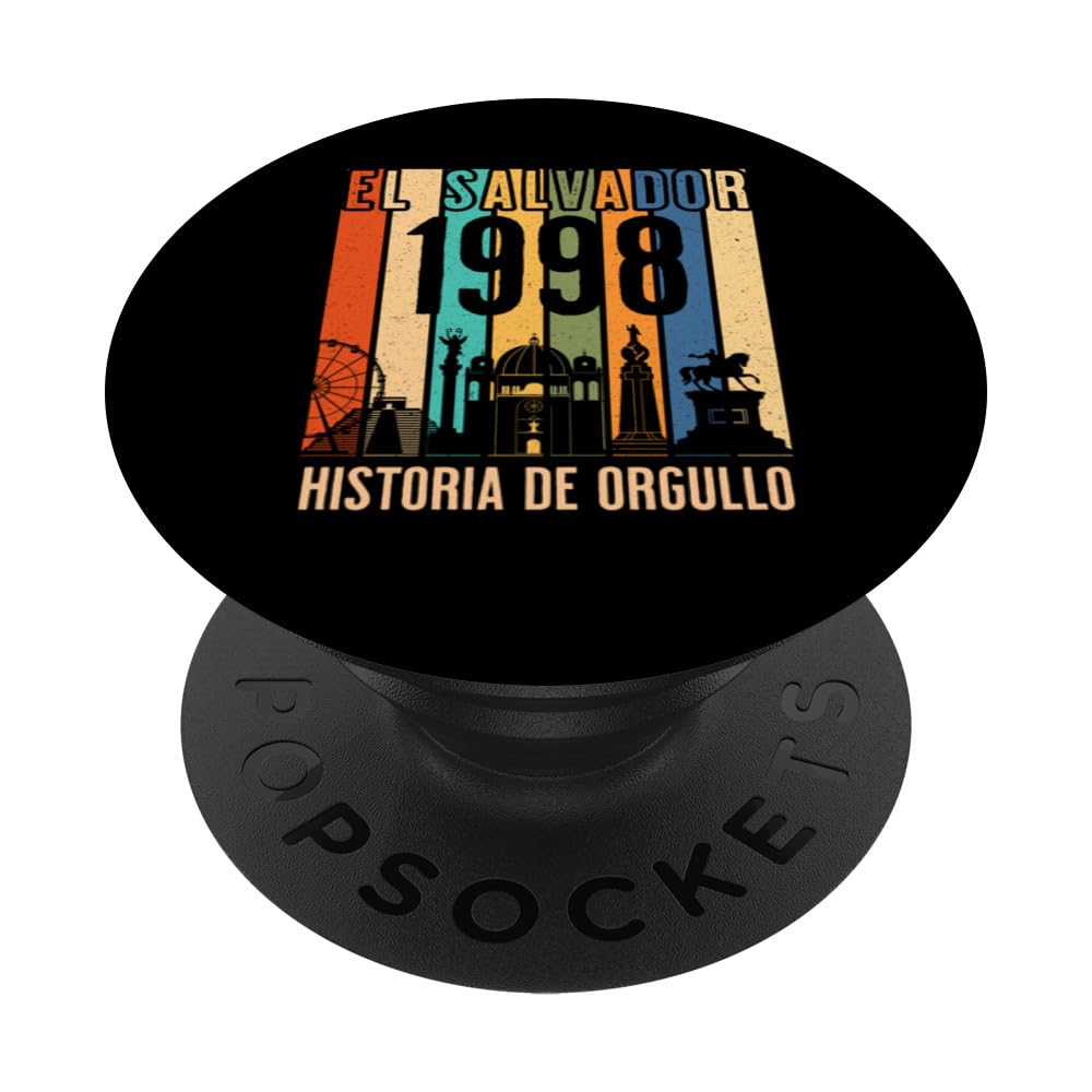 Diseño Retro 1998: Un Homenaje a Mis Raíces Salvadoreñas PopSockets Swappable PopGrip