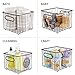 mDesign Metal Farmhouse Kitchen Pantry Food Storage Organizer Basket Bin - Wire Grid Design - for Cabinets, Cupboards, Shelves, Countertops - Holds Potatoes, Onions, Fruit - Square, 2 Pack - Bronze