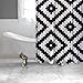 Black and White Diamond Grid Pixel Shower Curtain