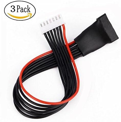 3 Pack ShareGoo 20CM 22AWG JST-XH Balance Charging Extension Cable Wire Lead Adapter for RC Car Boat Drone Lipo Battery (for 6S LiPo)