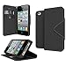 GPL Cellto Apple iPhone 4 iPhone 4S Premium Wallet Case [Dual Magnetic Flap] Diary Cover PU EPI Leather + Life Time Warranty - Black