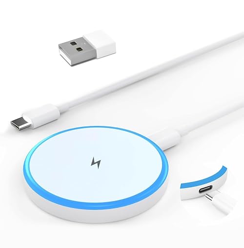 Magnetic Wireless Charger 15W Apple Mag-Safe Charger Fast Charging Pad with 6FT USB C Cable for iPhone 17 Pro Max 17/16/15/14/13/12 Series & AirPods 3/2/Pro Wireless Charger iPhone Pad with Dual Ports