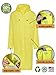 BlinQ Portable Rain Poncho Rain Jacket Raincoat with Drawstring Hood and Pocket | Extra Long Lightweight Packable Waterproof Rainwear | Adult Reusable Men Womens Rain Coat for Outdoor Travel - Yellow