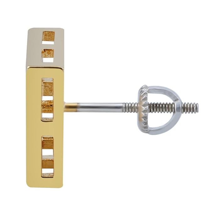 YOLANDE 1 Pares Plaza Chapado en Oro Pendientes Hombre Mujer ...