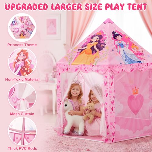 Cosone Princess Tent - Large Indoor Outdoor Playhouse Girls Tent Garden Houses Toys Gift Girl 2 3 4 5 6 7 8 Years Old