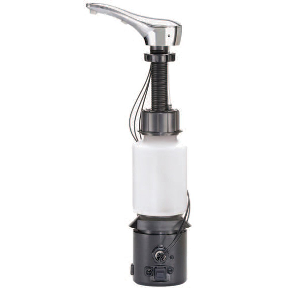 Photo 1 of Bobrick 824 Automatic Liquid Soap Dispenser, Top-Fill Touch-Free Soap Spout 34-fl oz. (1.0-L) Liquid Soap Capacity, For Public Restroom Countertops 1-3/8” Mounting Diameter, Chrome Finish