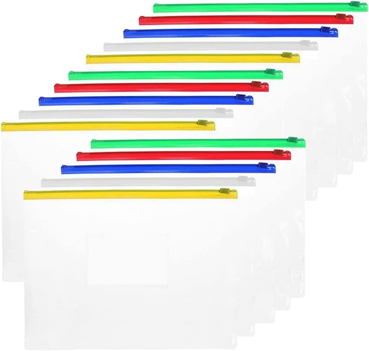 20Pcs A4 Zip Wallet Transparent File Bags File Folders Zip Bags 20PCS A4-20Pcs