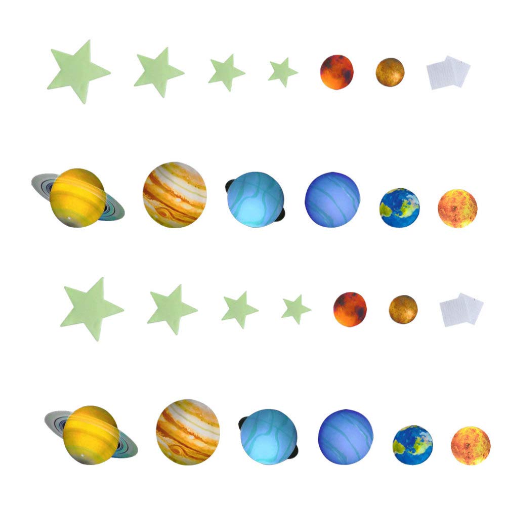 109Pcs Luminous Sticker, Luminous Stars Wall Ceiling Decal Murals for Nursery Baby or Relaxing Ambience for Adults Home Bedroom Living Room Decoration