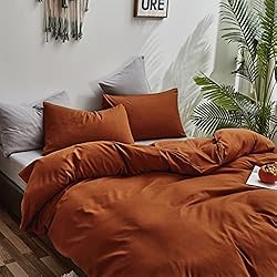 Houseri Burnt Orange Comforter Set Queen Rust