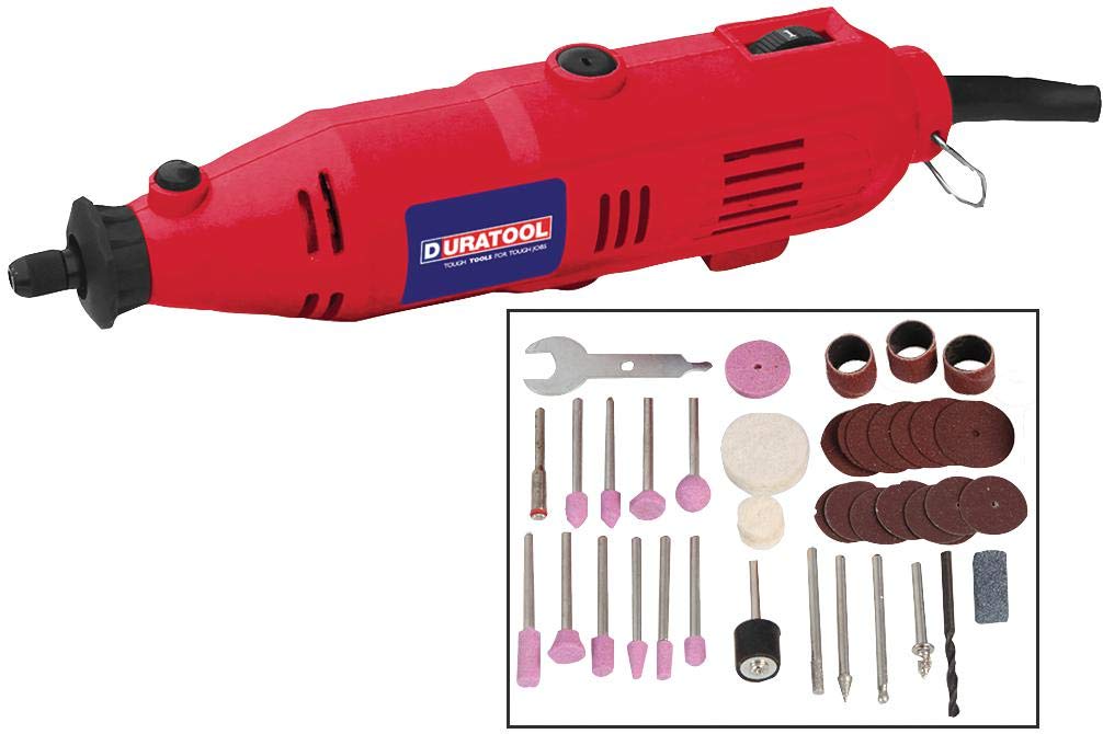 DURATOOL D03229 135W Mini Grinder & Drill with 40 Piece Accessory Kit