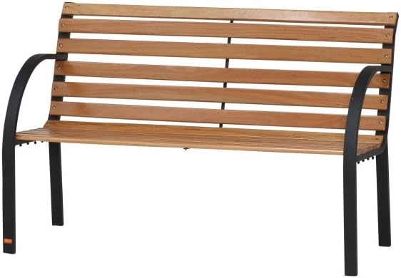 Amazon De Siena Garden 104874 2er Bank Menorca 122x62x80cm Gestell Stahl Pulverbeschichtet In Schwarz Flache Hartholz In Natur Mehrfarbig