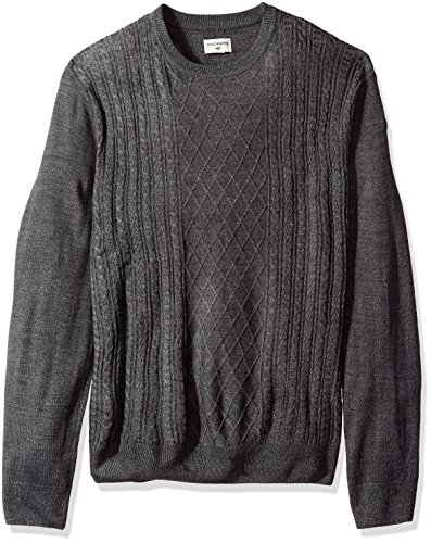 Dockers Men's Soft Acrylic Crewneck Sweater, Black Marl, Small