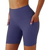 YOYOYOGA Womens Biker Shorts 6 Inches High Waist Workout Running Volleyball Spandex Yoga with Pockets