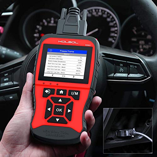 KOLSOL Code Reader OBDII Scan Tool for Universal Vehicles EOBD Automotive Scanner Diagnostic Tool KS501 (KS04-Red)