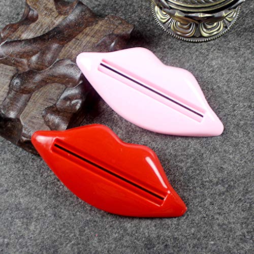 Xeminor Toothpaste Squeezer Lip Shaped Squeegee Tool Tube Squeezer for Toothpaste Facial Cleanser Cream Cosmetics Hand Cream 2 Pieces