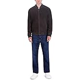 Cole Haan Men's Ribbed Knit Collar Suede Jacket